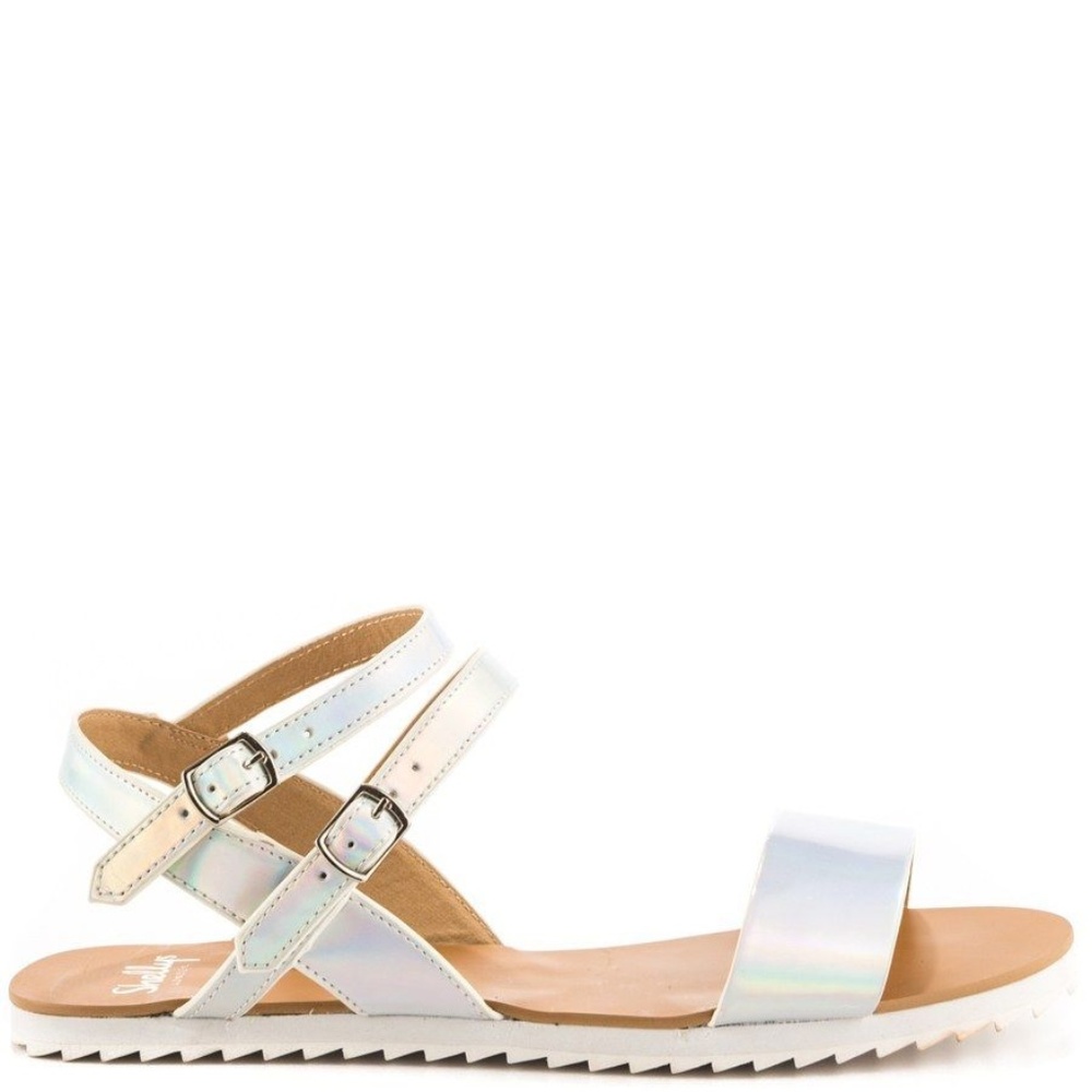 Shellys London Antea Sandals Silver Womens Sz 6